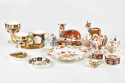 Lot 1423 - ROYAL CROWN DERBY; a collection of animal form...