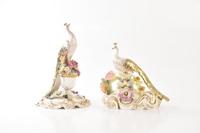 Lot 1417 - ROYAL CROWN DERBY; two hand painted porcelain...