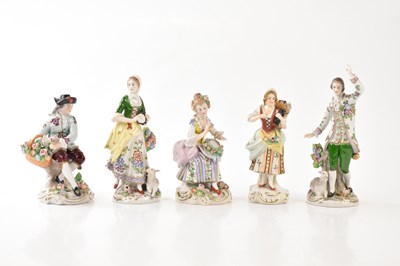 Lot 1431 - SITZENDORF; five 20th century porcelain...