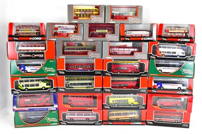 Lot 231 - CORGI; twenty-seven boxed diecast buses and...