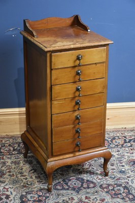 Lot 151 - An Edwardian mahogany seven drawer music chest,...