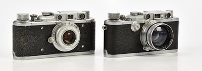 Lot 413 - Two Leica style cameras (possibly FEDs),...