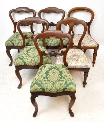 Lot 1591 - A set of four Victorian mahogany dining chairs,...
