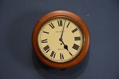 Lot 2027 - E. W. JONES, BLAKELEY; an oak cased wall clock,...