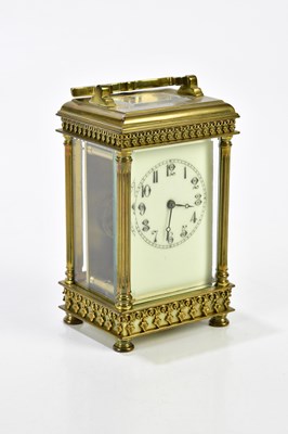 Lot 2063 - A 19th century brass cased carriage clock, the...