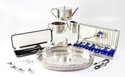 Lot 572 - ELKINGTON & CO; a silver-plated three-piece...