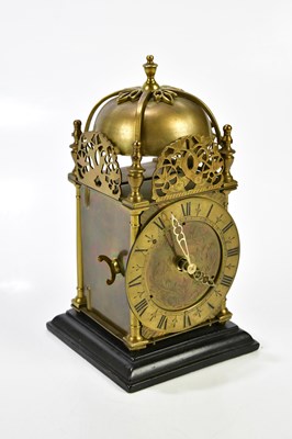 Lot 2133 - A reproduction lantern clock, the applied...