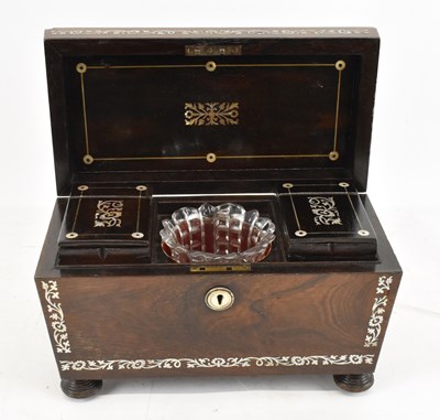 Lot 317 - A 19th century rosewood and mother of pearl...