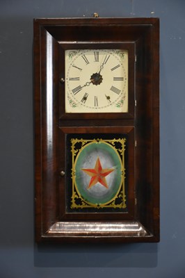 Lot 2050 - JEROME & CO; an American mahogany wall clock,...