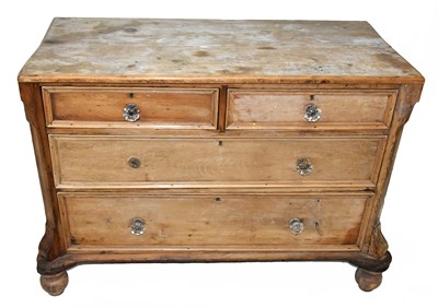 Lot 1492 - A 19th century Continental pine chest with two...