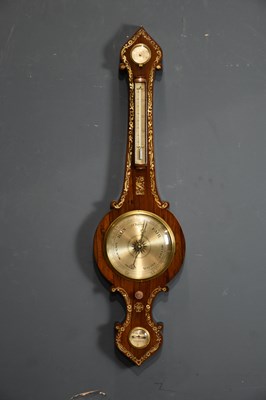 Lot 2154 - A 19th century rosewood wheel barometer with...