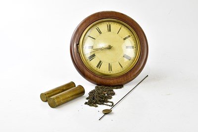 Lot 2058 - A mahogany cased postman's alarm clock, the...