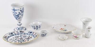 Lot 507 - MEISSEN; a large late 19th century blue and...