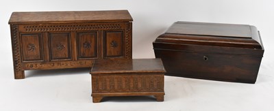 Lot 312 - A 19th century rosewood Sarcophagus shaped box...