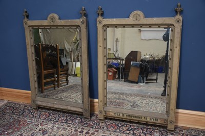 Lot 256 - A pair of 19th century Gothic mirrors, one...