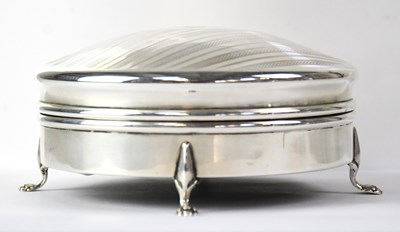 Lot 610 - A George V hallmarked silver lidded circular...