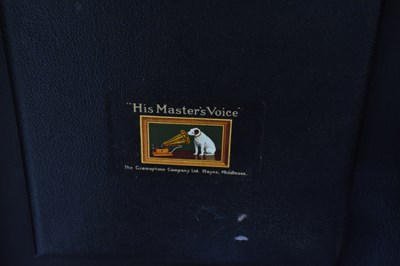 Lot 141 - HIS MASTER'S VOICE; two vintage wind-up...