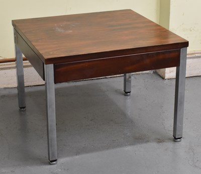 Lot 87 - A contemporary rosewood effect square table on...