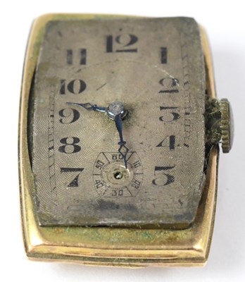 Lot 946 - A 9ct gold wristwatch with engine turned face,...