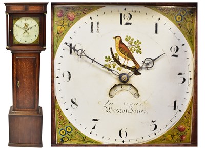 Lot 119 - An 18th century oak longcase clock, the square...