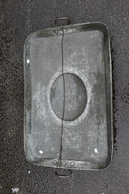 Lot 1209 - A large spit drip tray, 100 x 60cm.