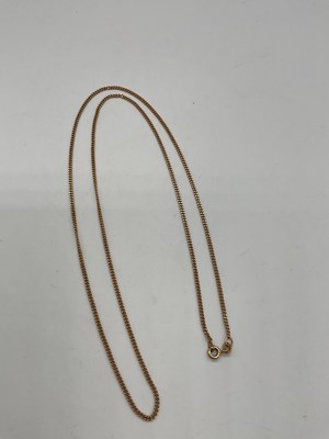 Lot 492 - A 9ct yellow gold flat link chain, length...