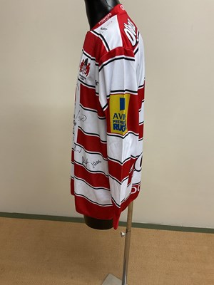 Lot 56 - GLOUCESTER RUGBY CLUB; a multi-signed shirt...