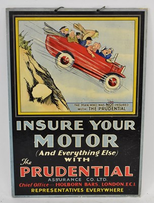 Lot 349 - A vintage 1930s card advertising sign 'Insure...