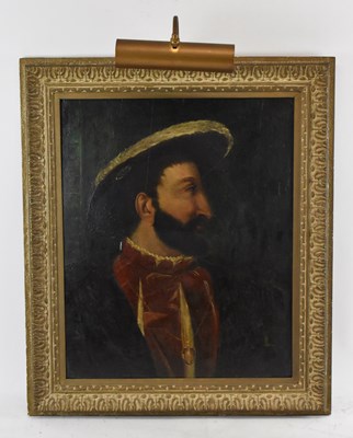 Lot 195 - FOLLOWER OF TITIAN; oil on panel, King Francis...