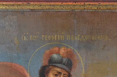 Lot 179 - An 18th century Russian icon, oil on board, St...