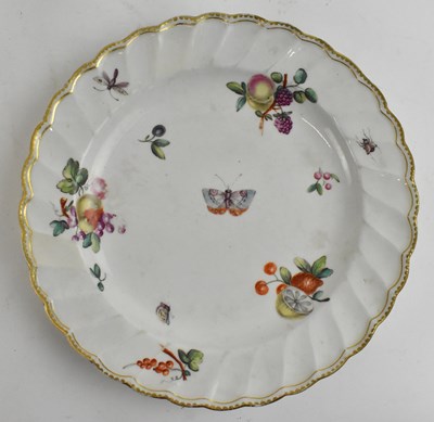 Lot 504 - CHELSEA DERBY; a shallow bowl painted with...