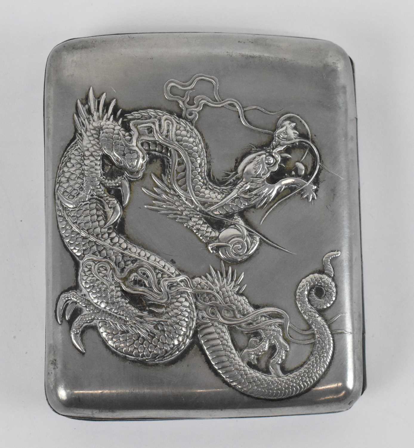 Lot 637 - KUHN & KOMOR; a Japanese pewter cigarette case...