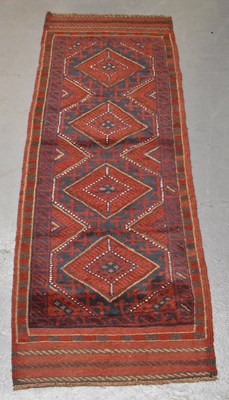 Lot 107 - A handmade Meshwani runner, 227 x 65cm.