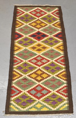 Lot 114 - A handmade Maimana Kilim runner, 196 x 63cm.