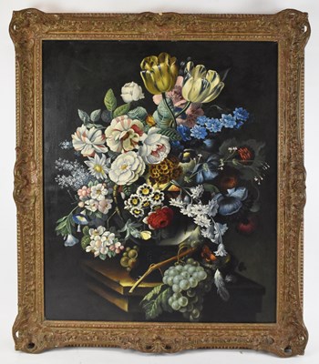 Lot 189 - AGRICOLA; oil on canvas still life flowers,...