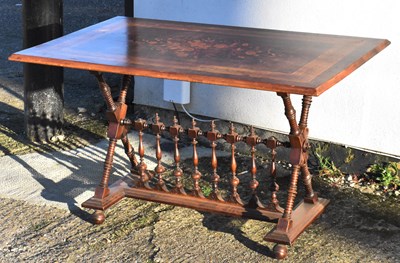 Lot 4 - A Victorian walnut and marquetry inlaid...