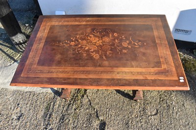 Lot 4 - A Victorian walnut and marquetry inlaid...