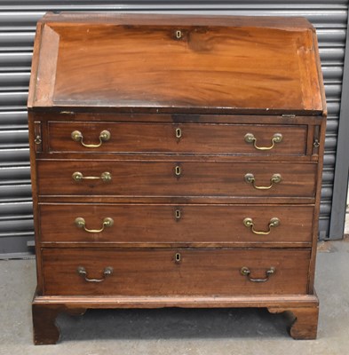 Lot 77 - A 19th century mahogany four drawer bureau for...