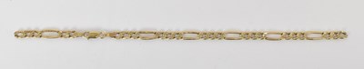 Lot 846 - A 9ct yellow gold bracelet (cut), length...