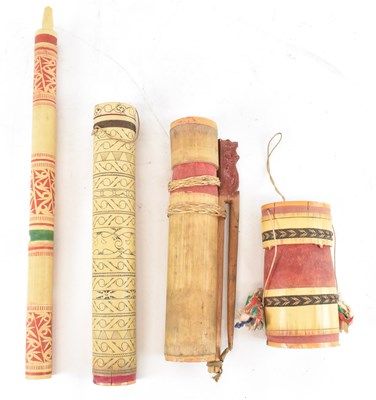 Lot 581 - An tribal bamboo dart/arrow quiver, a tribal...