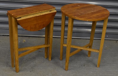 Lot 86 - A pair of small teak drop-leaf gateleg side...