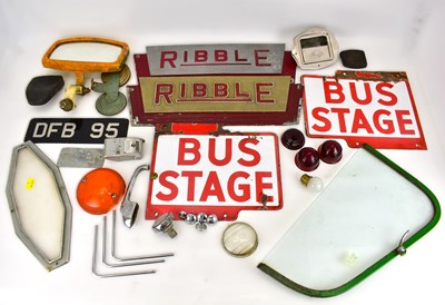 Lot 187 - Two cast aluminium 'Ribble' bus signs, two...