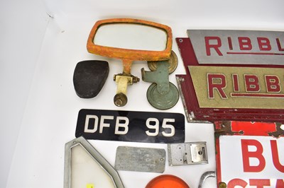 Lot 187 - Two cast aluminium 'Ribble' bus signs, two...