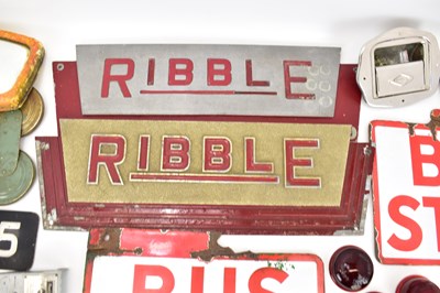 Lot 187 - Two cast aluminium 'Ribble' bus signs, two...