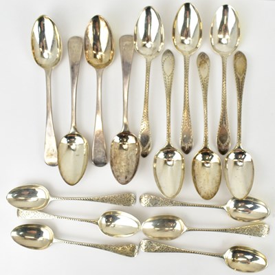 Lot 622 - Three sets of hallmarked silver teaspoons...