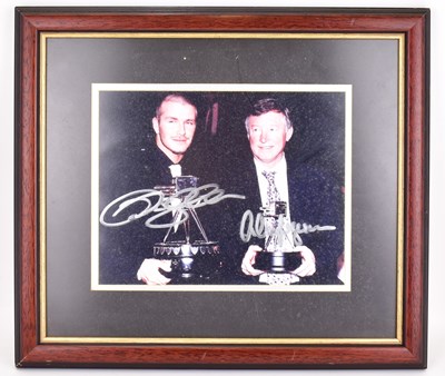 Lot 488 - A photo print of David Beckham and Alex...