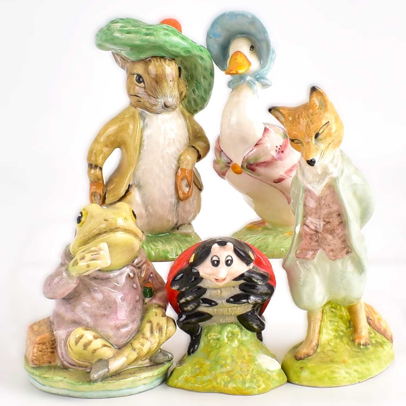 Lot 324 - ROYAL ALBERT; five ceramic Beatrix Potter...