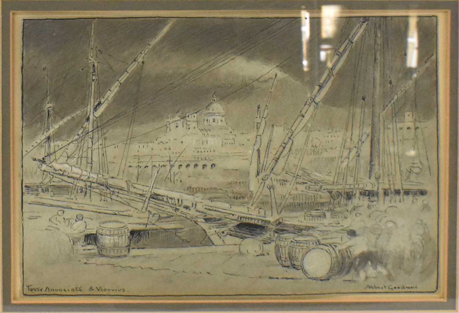 Lot 187 - ALBERT GOODWIN (1845-1932); pen and ink,...