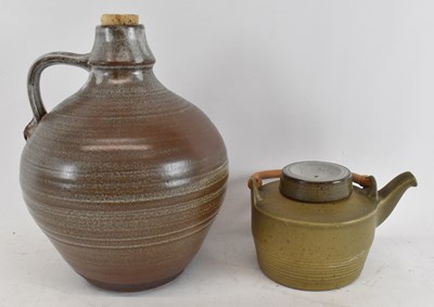 Lot 476 - A large studio pottery flagon with cork...