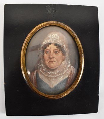 Lot 355 - A Victorian oval portrait miniature painted on...